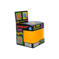 Yellow squish cube with box