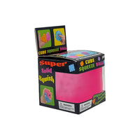 Pink squish cube with box